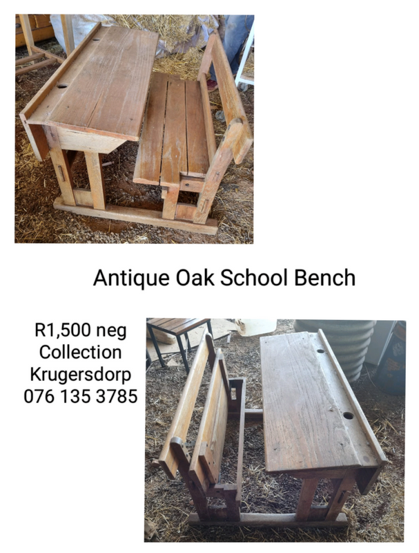 Antique Oak School Bench