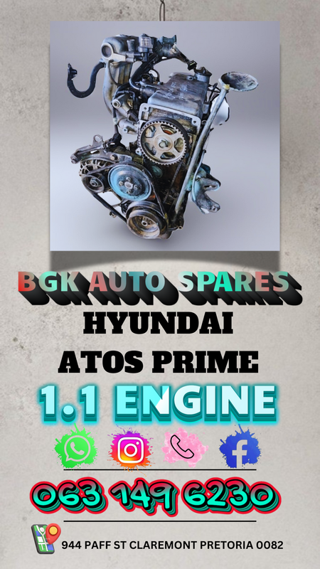 Hyundai atos prime 1.1 engine R12500 Call or Whatsapp me 0631496230