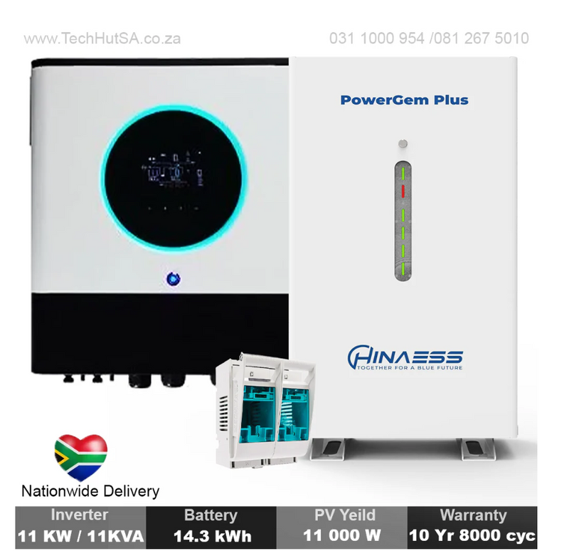 Voltronic 11KVA Off-Grid Inverter Kit With Hina Power Gem Plus 14.3kWh Battery