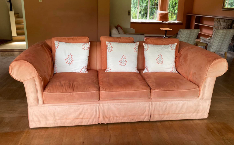 3 Seater Burnt Orange Couch - Collect In Bishopscourt