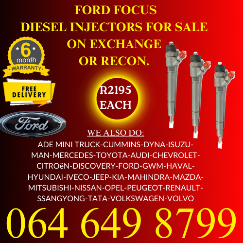 Ford Focus diesel injectors for sale on exchange 6 months warranty.