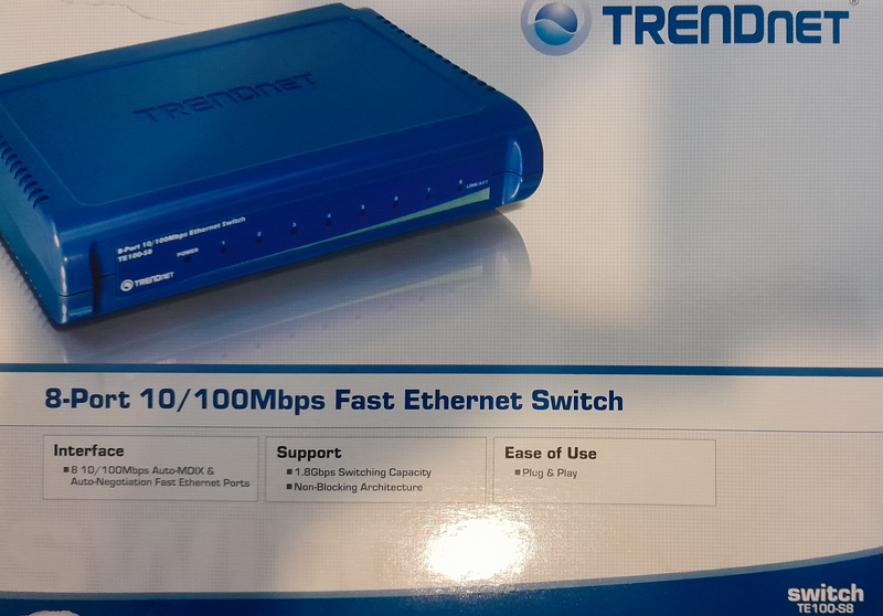 TRENDnet 8-Port 10/100Mbps Fast Ethernet Switch (Blue) for sale