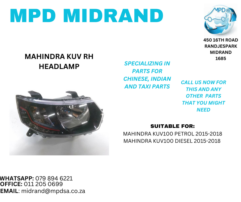 Mahindra KUV100 - RH Headlamp