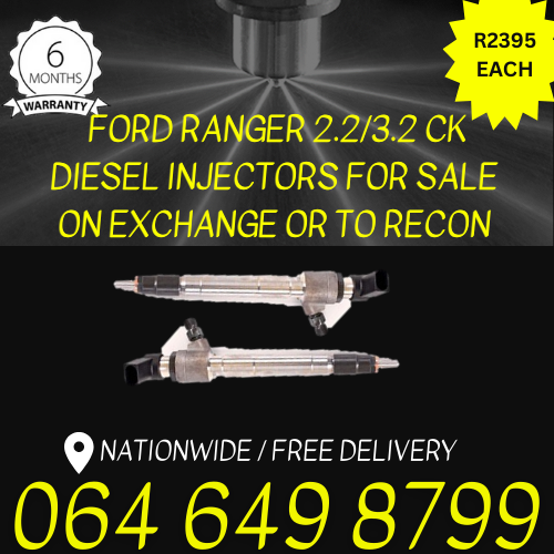 Ford Ranger 2.2 CK diesel injectors for sale on exchange 6 months warranty.