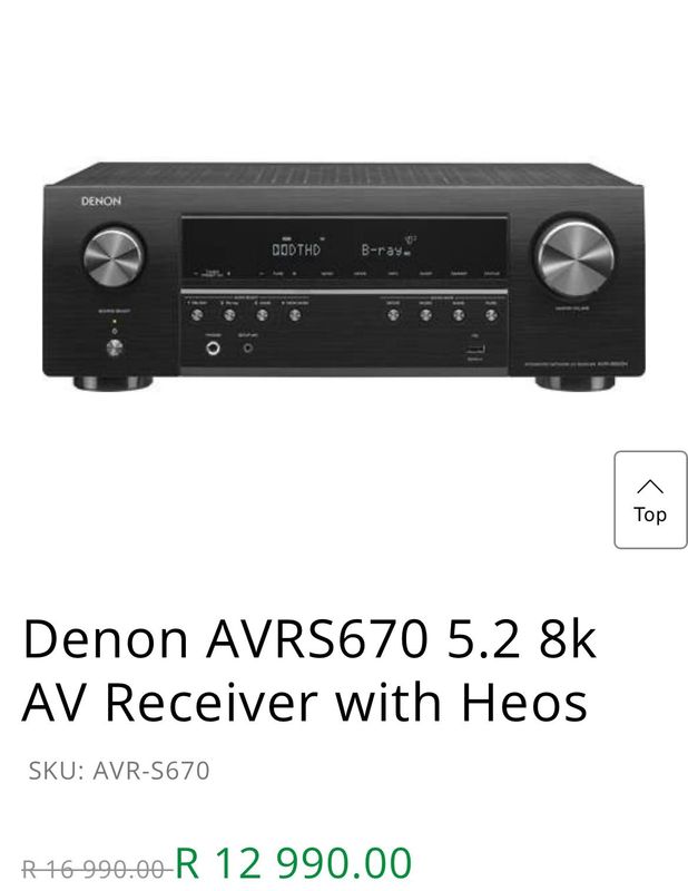 Sealed in Box Denon AVR-S670H 8K Receiver