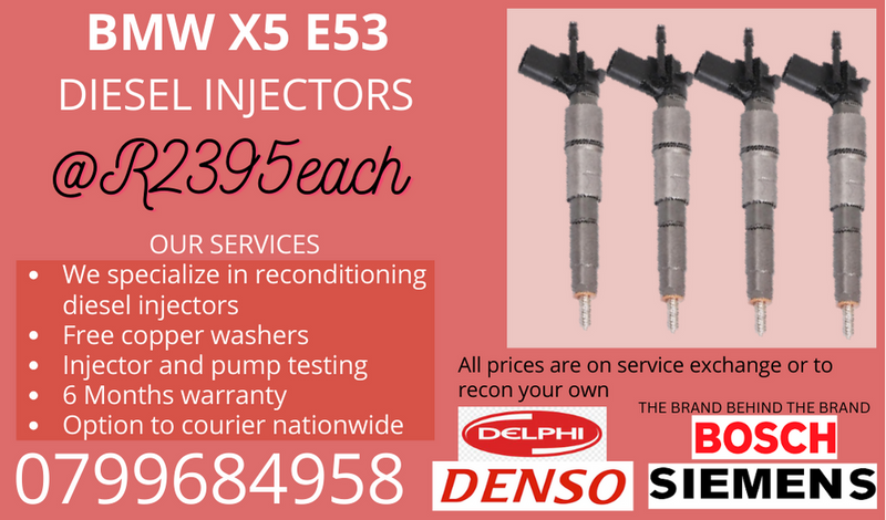 BMW X5 E53 DIESEL INJECTORS/ 6 MONTHS WARRANTY