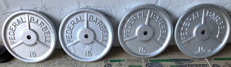 15KG FEDERAL BARBELL WEIGHTS (R750 PER SET)