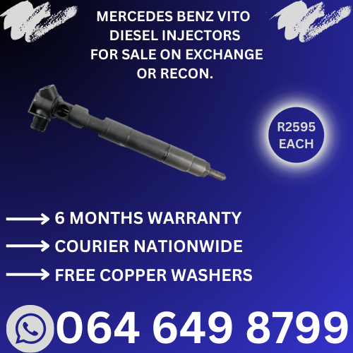 Mercedes Vito diesel injectors for sale on exchange 6 months warranty.