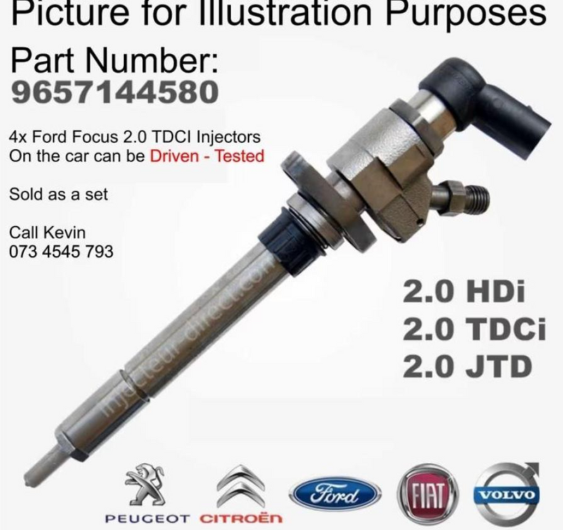 Ford Focus 2.0 TDCI Injectors for sale.  On the car Now !! Can be Driven - Tested no problem at all.