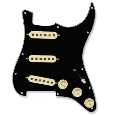 Prewired Pickguard Loaded with Alnico 5 Single Coil Pickups – Black