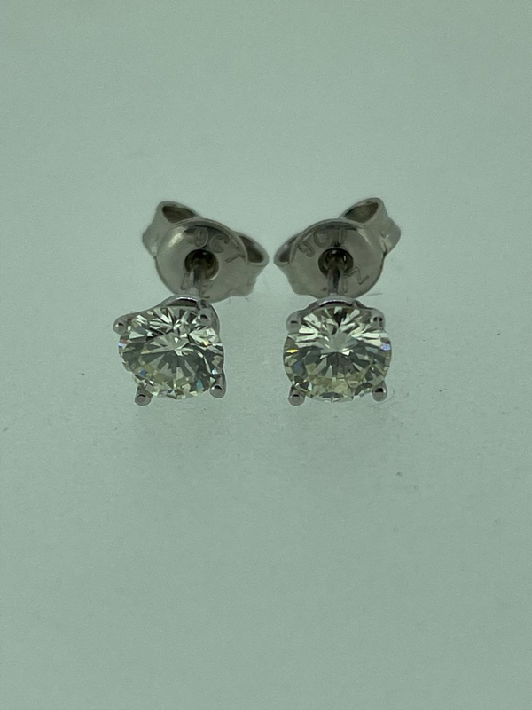 0.35ct &amp; 0.35ct White Gold Diamond Stud Earrings