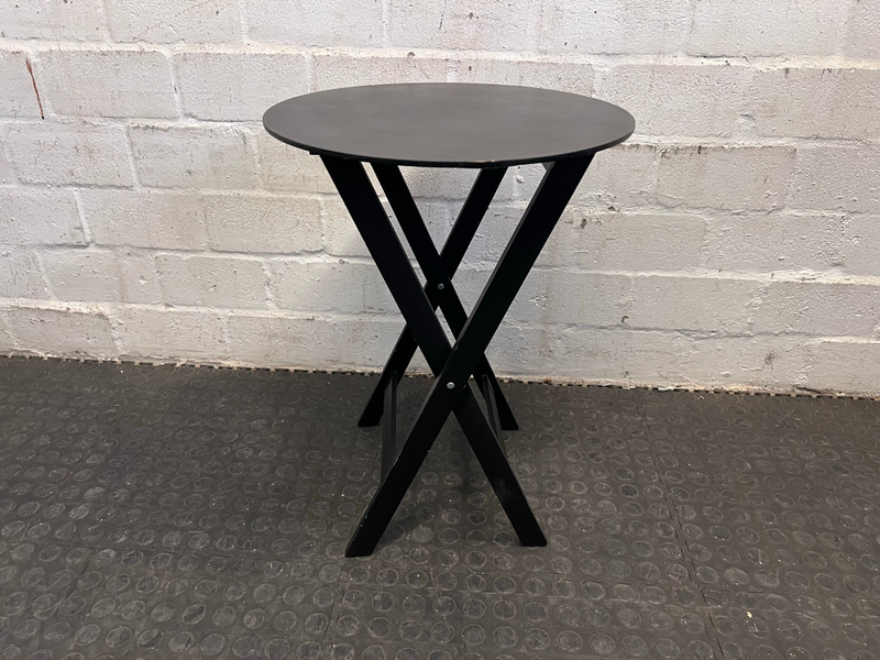Black Wooden Round Bedside Table - REDUCED-
