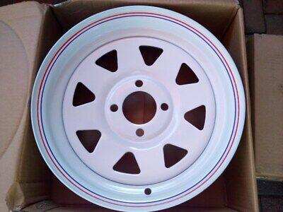 New 12 inch 4x114 pcd white steel rim, 4 holes for Nissan 1400.