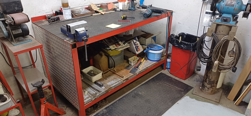 Steel work bench (without the vice),  1500L x 830W x 900H