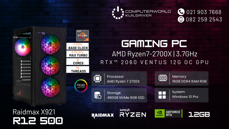 RYZEN 7 GAMING PC WITH RTX2060 12GIG GPU FOR R12500