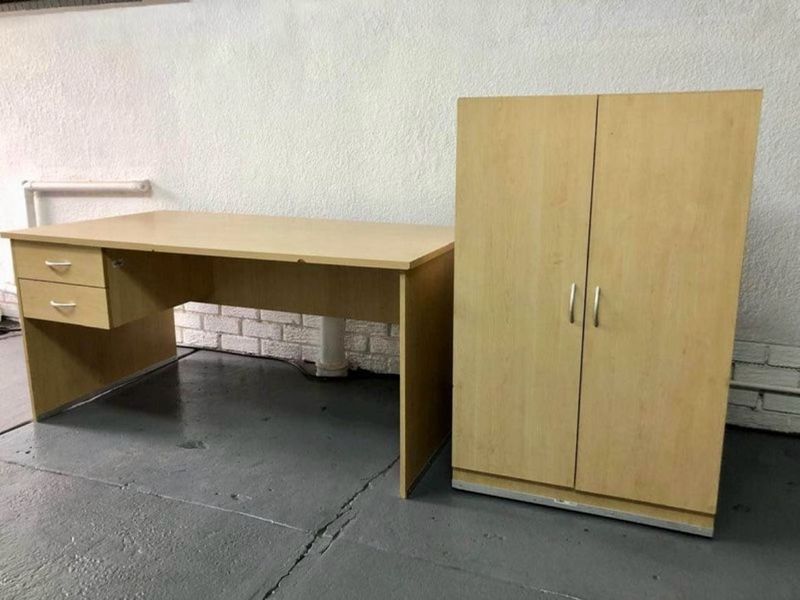 Office desk and cabinet