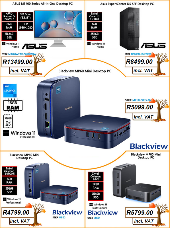 Month end specials on Monitors, desktops, printers and more