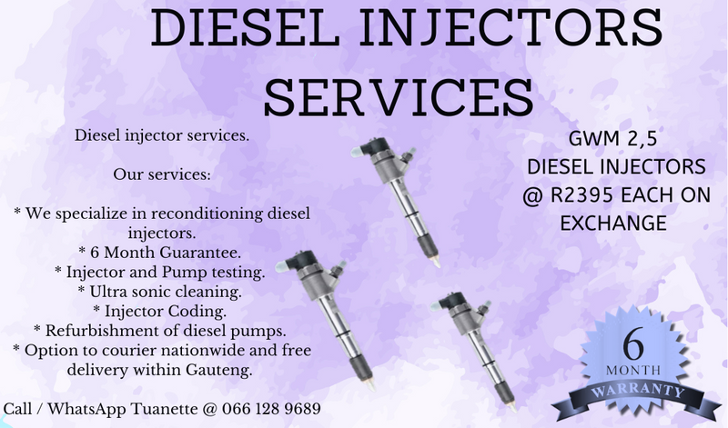 GWM 2,5 DIESEL INJECTORS FOR SALE ON EXCHANEG OR TO RECON YOUR OWN
