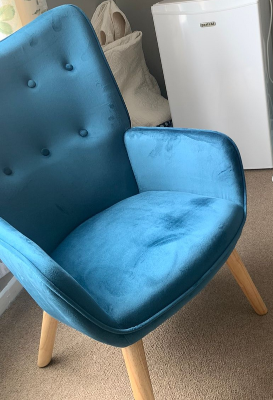 2 x Blue Velvet Occasional Chairs