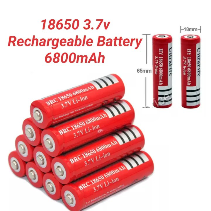 Rechargeable 18650 Batteries Ideal For Cheap LED Torches and Other Light Duty Applications. NEW.