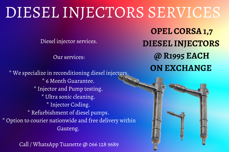 OPEL CORSA 1,7 DIESEL INJECTORS FOR SALE ON EXCHANGE OR TO RECON YOUR OWN