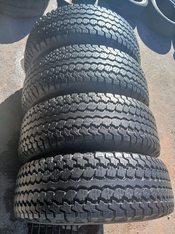A clean set of 265 75 15 Goodyear wrangler tyres available for sale