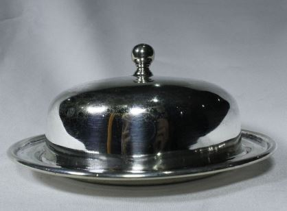 SILVER PLATED BUTTER DISH ART DECO