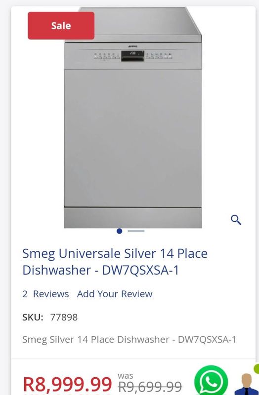 Smeg universale silver 14 place dishwasher d w7 q s x s a 1
