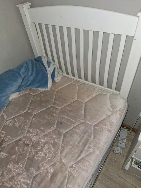 Wooden Single Bed with mattress &amp; Desk and Chair