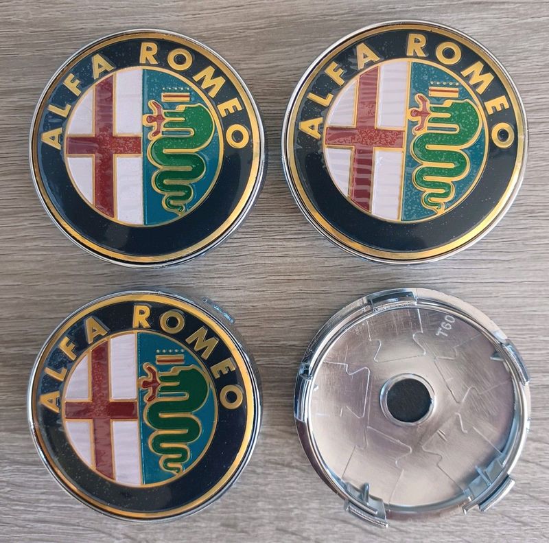 60mm Alfa Romeo wheel centre caps badges