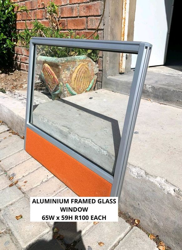 10 X ALUMINUM FRAME GLASS WINDOWS FOR SALE
