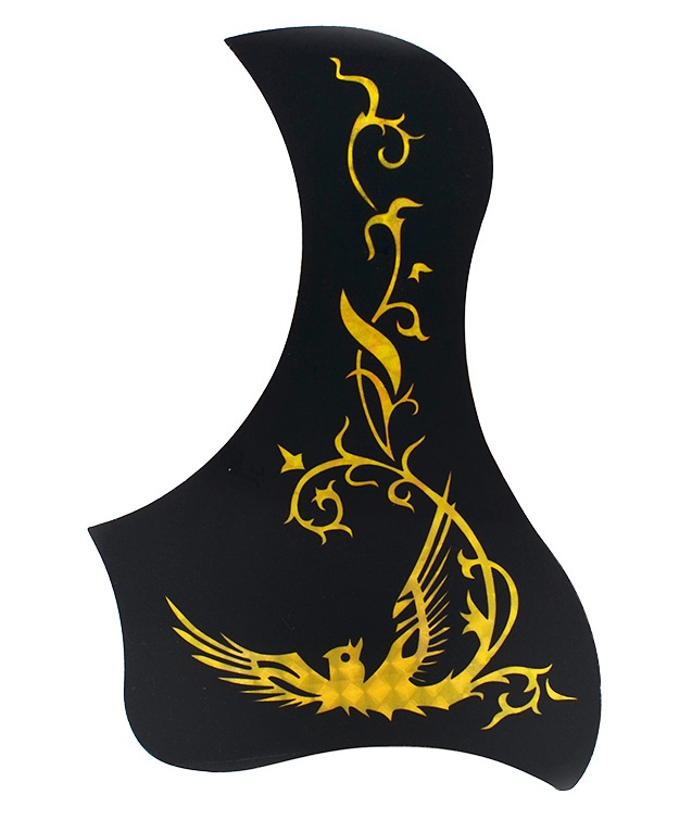 Acoustic Guitar Pickguard Gold Phoenix Pattern