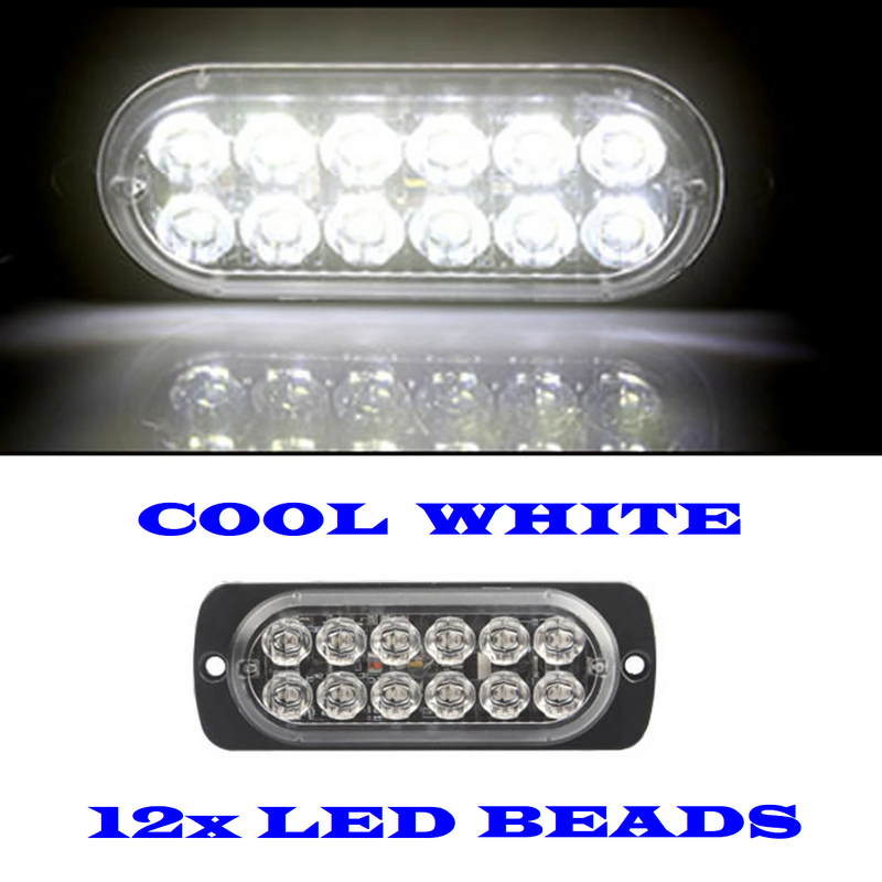 Cool White LED Flash Cluster Strobe Grille Bumper Lights Double Row 12V/24V. Brand New Products.