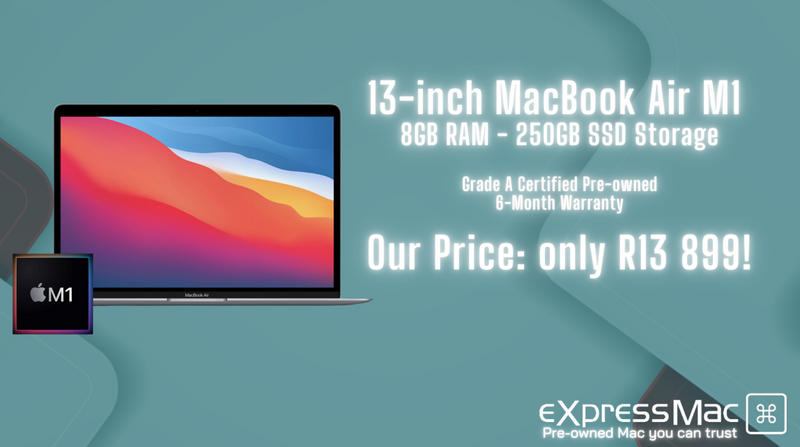 MacBook Air 13-inch M1-8GB RAM-250GB – Space Grey, Mint, 6-Month Warranty incl. ML
