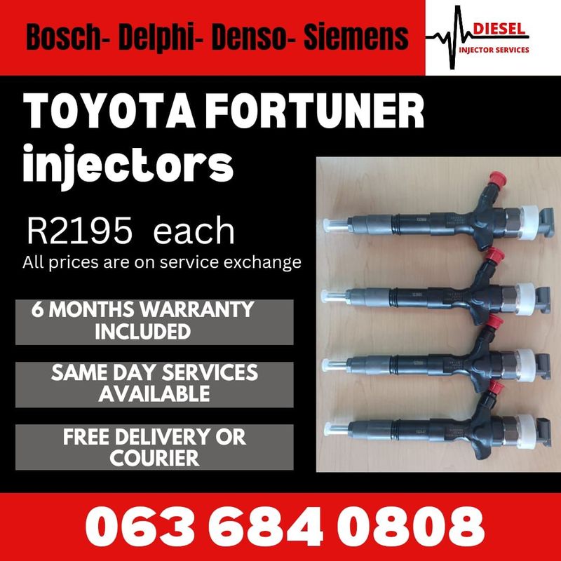 TOYOTA FORTUNER DIESEL INJECTORS FOR SALE WITH WARRANTY