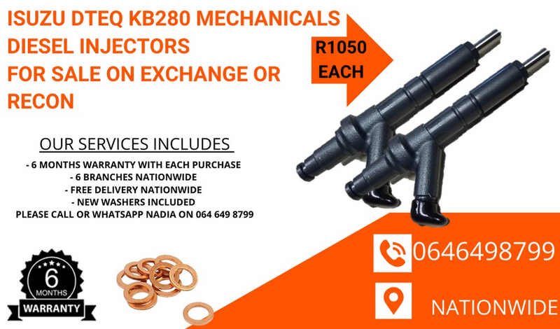 Isuzu DTEQ KB280 mechanical diesel injectors for sale on exchange or to recon