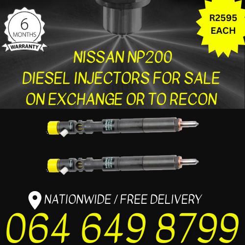 Nissan NP200 diesel injectors for sale on exchange 6 months warranty.