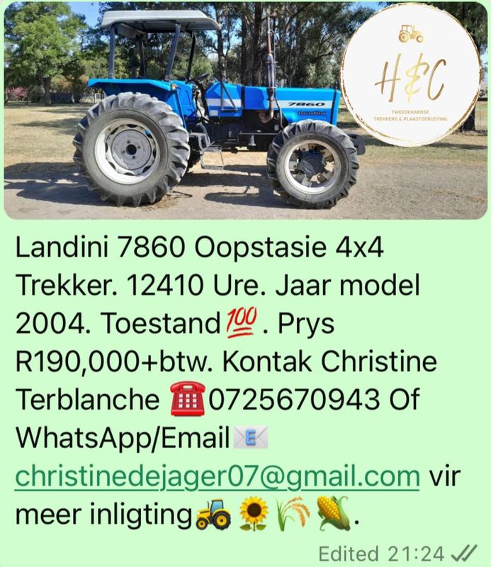 Landini 7860 Oopstasie 4 x4 Trekker