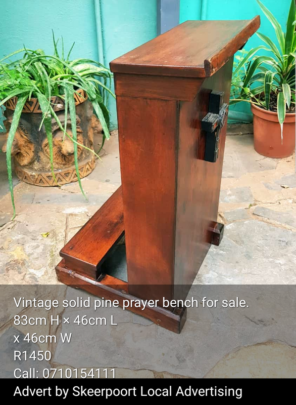 Vintage solid pine prayer bench for sale