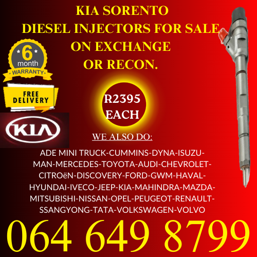 Kia Sorento diesel injectors for sale on exchange 6 months warranty free deliver Nationwide