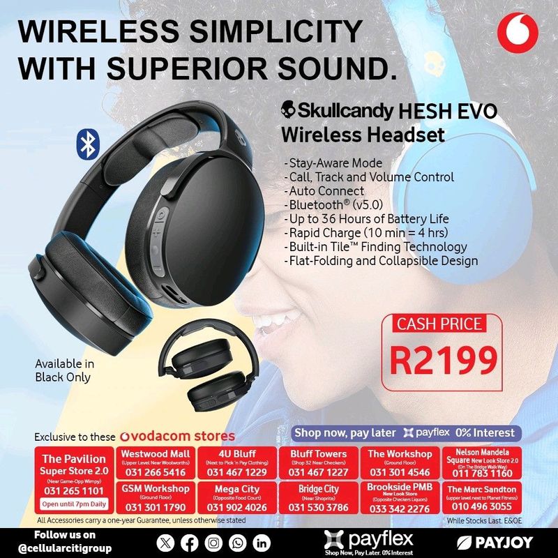 Skullcandy h e s h e v o wireless heads