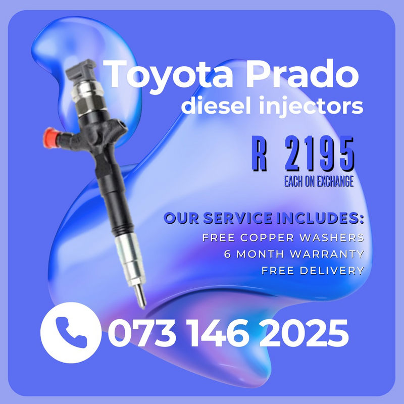 Toyota Prado diesel injectors for sale we sell on exchange or recon 6 months warranty.
