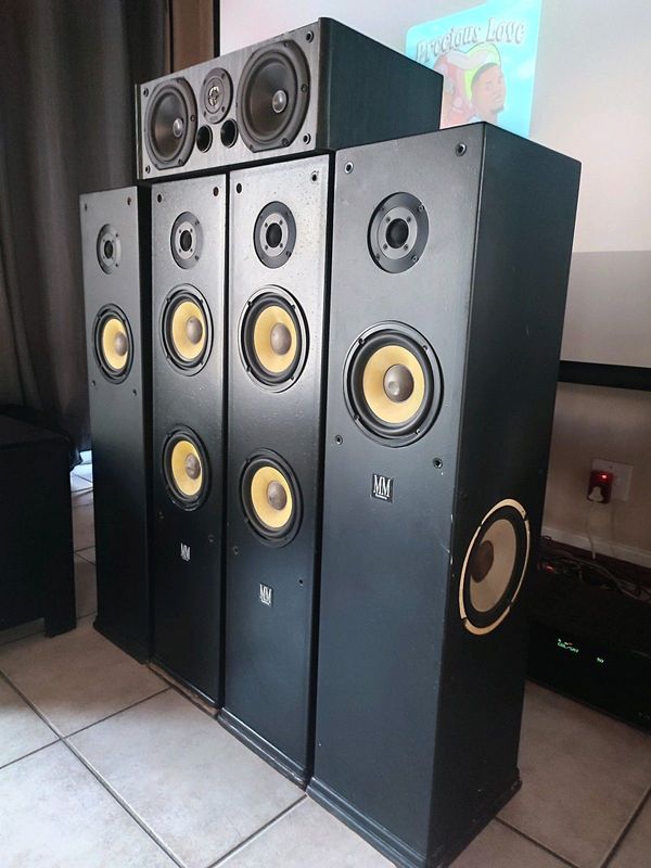 M m systems 5 0 speaker set with m b quart centre speaker this industrial looking set performs bette