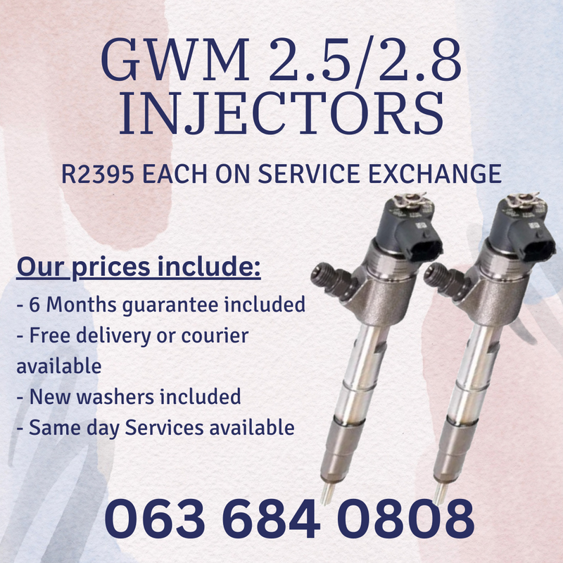 GWM 2.5 AND 2.8 DIESEL INJECTORS FOR SALE WITH WARRANTY