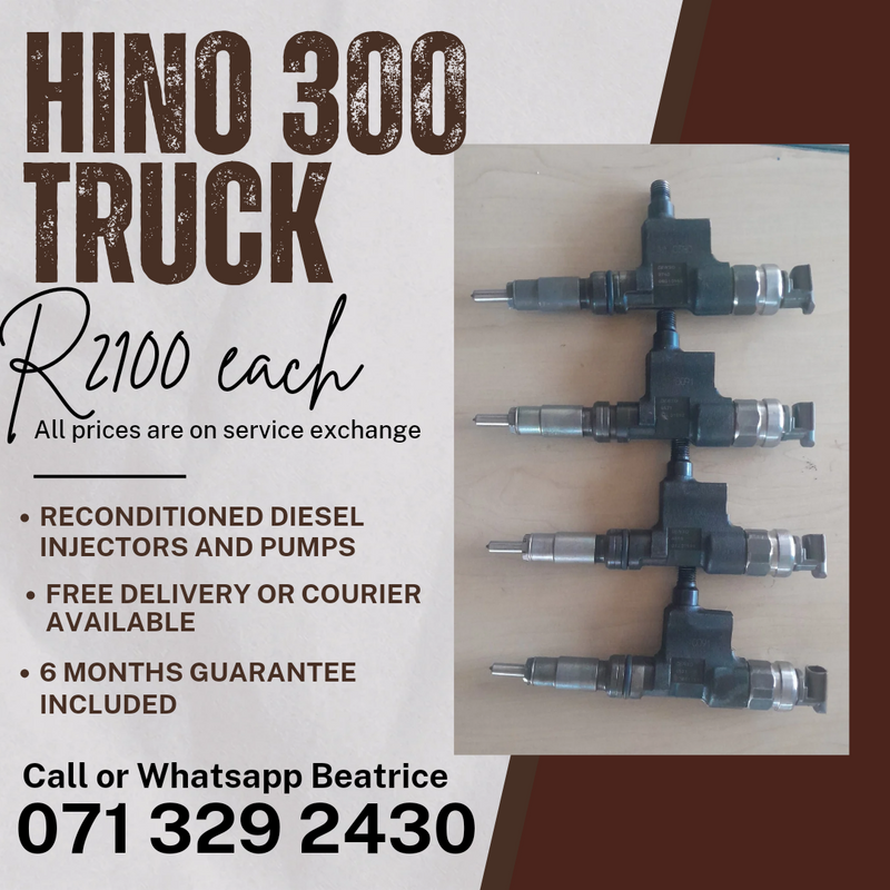 HINO TRUCK 300 DIESEL INJECTORS FOR SALE WITH WARRANTY