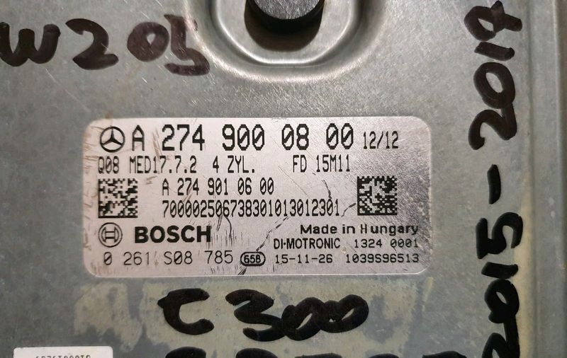 Mercedes-Benz W205 C300 A274 Engine CDE 2015-2020 Bosch ECU part# A 274 900 08 00
