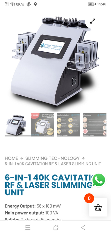 6 in 1 RF and laser slimming unit.