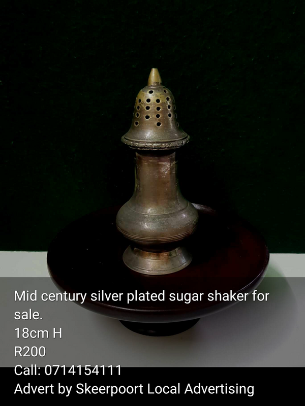 Mid century silver plated sugar shaker for sale