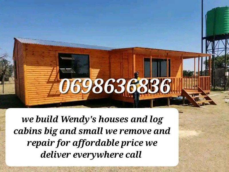 3 x 6mt 3 x 8mt log houses for sale