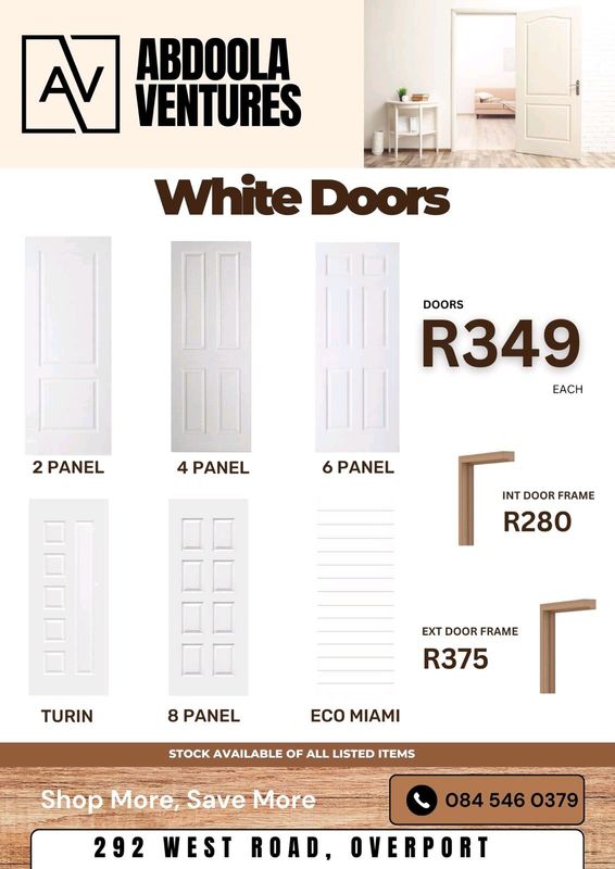 Brand New Interior Doors and Door Frames for sale